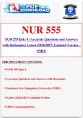 NUR 555 Quiz 9 &vert; Accurate Questions and Answers with Rationales &vert; Latest &lpar;2026&sol;2027&rpar; Updated Version - SNHU&period;