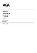 AQA A Level June 2026 Biology Paper 2 Mark Scheme