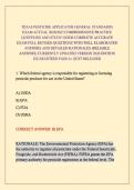 TEXAS PESTICIDE APPLICATOR GENERAL STANDARDS EXAM ACTUAL 2026&sol;2027 COMPREHENSIVE PRACTICE QUESTIONS AND STUDY GUIDE COMPLETE ACCURATE EXAM FULL REVISED QUESTIONS WITH WELL ELABORATED ANSWERS AND DETAILED RATIONALES &lpar;RELIABLE ANSWERS&rpar; CURRENTLY UPDATED VER