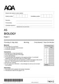 AQA AS Level June 2026 Biology Paper 2 Question Paper