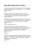 Basic Math Ability Exam A Relias 2026&sol;2027 &vert; Practice Questions&comma; Answers & Math Assessment Review