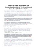 Summary NBME CBSE ACTUAL TEST QUESTIONS AND ANSWERS&lpar;Quiz bank with all the correct answers&rpar;&lpar;usmlestep1&rpar;Medical examination A&plus;