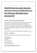 NCLEX-RN Next Generation Questions &NewLine;And Correct Answers &lpar;Verified Answers&rpar; &NewLine;Plus Rationales 2026 Q&A Instant &NewLine;Download Pdf 