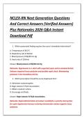 NCLEX-RN Next Generation Questions &NewLine;And Correct Answers &lpar;Verified Answers&rpar; &NewLine;Plus Rationales 2026 Q&A Instant &NewLine;Download Pdf 
