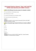 C784 Applied Healthcare Statistics - Week 7 WGU UPDATED&NewLine;ACTUAL Exam Questions and CORRECT Answers