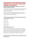 FUNDAMENTALS PROCTORED EXAM 2026 &vert; NURSING STUDY GUIDE WITH QUESTIONS&comma; ANSWERS & RATIONALES