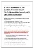NCLEX-RN Management of Care &NewLine;Questions And Correct Answers &NewLine;&lpar;Verified Answers&rpar; Plus Rationales 2026 &NewLine;Q&A Instant Download Pdf