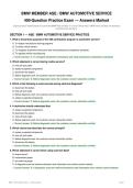 BMW MEMBER ASE &sol; BMW AUTOMOTIVE SERVICE&NewLine;400-Question Practice Exam &mdash; Answers Marked