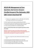 NCLEX-RN Management of Care &NewLine;Questions And Correct Answers &NewLine;&lpar;Verified Answers&rpar; Plus Rationales 2026 &NewLine;Q&A Instant Download Pdf