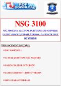 NSG 3100 EXAM 1 &vert; ACTUAL QUESTIONS AND ANSWERS &vert; LATEST &lpar;2026&sol;2027&rpar; UPDATE VERSION - GALEN&period;COLLEGE OF NURSING