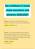 Cje readiness ii exam &NewLine;study questions and &NewLine;answers 20262027