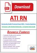 ATI RN Community Health Proctored Exam 2026 &vert;  Practice Questions & Answers with Detailed Rationales &vert; Complete Study Guide