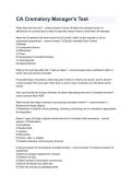 California Crematory Manager Exam 2026&sol;2027 &vert; Study Guide&comma; Regulations & Exam Prep