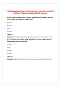 C784 Applied Healthcare Statistics Final Exam WGU UPDATED&NewLine;ACTUAL Questions and CORRECT Answers