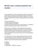 NR222 Health and Wellness Exam 1 2026&sol;2027 &vert; Study Guide&comma; Practice Questions & Exam Prep
