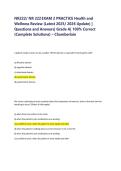 NR 222 Health and Wellness Exam 2 Study Guide 2026&sol;2027 &vert; Practice Questions&comma; Answers & Nursing Exam Review