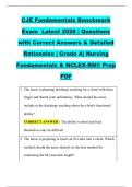 CJE Fundamentals Benchmark &NewLine;Exam  Latest 2026 &vert; Questions &NewLine;with Correct Answers & Detailed &NewLine;Rationales &vert; Grade A&vert; Nursing &NewLine;Fundamentals & NCLEX-RN&reg; Prep &NewLine;PDF 