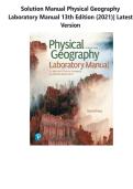 Solution Manual Physical Geography Laboratory Manual 13th Edition&vert; Latest Version