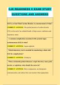 CJE READINESS II EXAM STUDY  QUESTIONS AND ANSWERS  