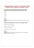 C784 Applied Healthcare Statistics OA Final Exam Prep WGU&NewLine;UPDATED ACTUAL Questions and CORRECT Answers