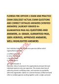FLORIDA FIRE OFFICER 1 EXAM AND PRACTICE EXAM 2026&sol;2027 ACTUAL EXAM QUESTIONS AND CORRECT DETAILED ANSWERS &lpar;VERIFIED ANSWERS&rpar; &vert;ALREADY GRADED A&plus; GUARANTEED PASS ALL QUESTIONS AND ANSWERS&comma; A&plus; GRADE&comma; GURANTEED PASS&comma;&NewLine;100&percnt; VERIFIED&comma; APPROVED ANSWERS&comma; WELL HI