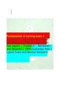 Fundamental of nursing exam 4&colon; 2026&sol;2027 Frequently Most Tested Questions and 100&percnt; Accurate From Past papers &vert; Graded A&plus; &comma; Reviewed&NewLine;and Updated &vert; 100&percnt; Guarantee Pass &vert; Latest Exam and Newest Version&excl;&excl;&excl;