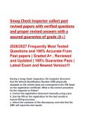 Smog Check Inspector collect past revised papers with verified questions and proper revised answers with a assured guarantee of grade &lpar;A&plus;&rpar; 2026&sol;2027 Frequently Most Tested Questions and 100&percnt; Accurate From Past papers &vert; Graded A&plus; &comma; Reviewed&NewLine;and Updated &vert; 