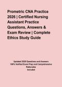 Prometric CNA Practice 2026 &vert; Certified Nursing Assistant Practice Questions&comma; Answers & Exam Review