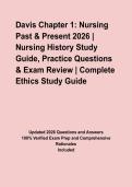 Davis Chapter 1&colon; Nursing Past & Present 2026 &vert; Nursing History Study Guide&comma; Practice Questions & Exam Review