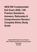 HESI RN Fundamentals Exit Exam 2026 &vert; 100 Practice Questions&comma; Answers&comma; Rationales & Comprehensive Review
