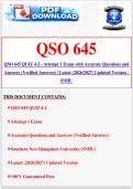 QSO 645 QUIZ 4-2 - Attempt 1 Exam with Accurate Questions and &NewLine;Answers &lpar;Verified Answers&rpar; &vert; Latest &lpar;2026&sol;2027&rpar; Updated Version - &NewLine;SNHU 