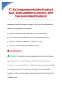 ATI RN Comprehensive Online Practice B &NewLine;2026 &ndash; Exam Questions & Answers &vert; 100&percnt; &NewLine;Pass Guaranteed &vert; Graded A&plus;
