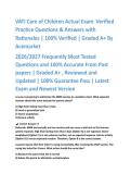 ATI Care of Children Actual Exam Verified Practice Questions & Answers with Rationales &vert; 100&percnt; Verified &vert; Graded A&plus; By&NewLine;Acemarket 2026&sol;2027 Frequently Most Tested Questions and 100&percnt; Accurate From Past papers &vert; Graded A&plus; &comma; Reviewed and&NewLine;Updated &vert; 100&percnt; Guara
