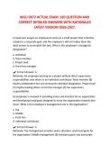 WGU D072 ACTUAL 2026&sol;2027  EXAM 160 QUESTION AND CORRECT DETAILED ANSWERS WITH RATIONALES LATEST VERSION 2026&sol;2027 Frequently Most Tested Questions and 100&percnt; Accurate From Past papers