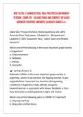 WSET LEVEL 2 AWARD ACTUAL REAL PRACTICE EXAM NEWEST&NewLine;VERSION COMPLETE 50 QUESTIONS AND CORRECT DETAILED&NewLine;ANSWERS &lpar;VERIFIED ANSWERS&rpar;  2026&sol;2027 Frequently Most Tested Questions and 100&percnt; Accurate From Past papers &vert; Graded A&plus; &comma; Reviewed and Updated &vert; 100&percnt; Gu