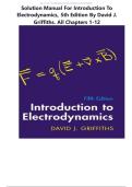 Solution Manual For Introduction to Electrodynamics&comma; 5th Edition by David J&period; Griffiths&period; All Chapters 1-12
