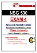 NSG 530 &lpar;Exams 1 &ndash; 4&rpar; Wilkes Advanced Pathophysiology Bundle &ndash; Take and pass the Exam