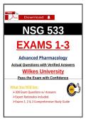 Pass NSG 533 Exams 1&ndash;3 &ndash; Wilkes Advanced Pharmacology &lpar;2026&rpar; Actual Questions&comma; Verified Answers with Study Guide &vert; Take & Pass