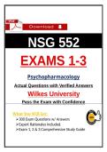 Pass NSG 552 Exams 1&ndash;3 &ndash; Wilkes Psychopharmacology &lpar;2026&rpar; Actual Questions&comma; Verified Answers with Study Guide &vert; Take & Pass
