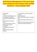 WGU Project Management C722 Unit 8 Quiz&NewLine;Exam Questions and Answers with Verified&NewLine;Solutions &vert; Latest Updated 2026
