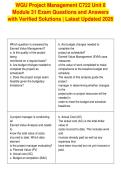 WGU Project Management C722 Unit 8&NewLine;Module 31 Exam Questions and Answers&NewLine;with Verified Solutions &vert; Latest Updated 2026