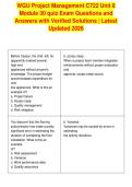 WGU Project Management C722 Unit 8&NewLine;Module 30 quiz Exam Questions and&NewLine;Answers with Verified Solutions &vert; Latest&NewLine;Updated 2026
