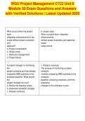 WGU Project Management C722 Unit 8&NewLine;Module 30 Exam Questions and Answers&NewLine;with Verified Solutions &vert; Latest Updated 2026
