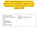 WGU Project Management C722 Unit 8&NewLine;Modules 28&comma; 29 Quiz Exam Questions and&NewLine;Answers with Verified Solutions &vert; Latest&NewLine;Updated 2026