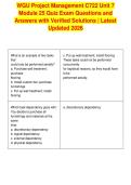 WGU Project Management C722 Unit 7&NewLine;Module 25 Quiz Exam Questions and&NewLine;Answers with Verified Solutions &vert; Latest&NewLine;Updated 2026