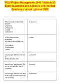 WGU Project Management Unit 7 Module 25&NewLine;Exam Questions and Answers with Verified&NewLine;Solutions &vert; Latest Updated 2026