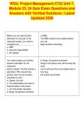 WGU&comma; Project Management C722 Unit 7&comma;&NewLine;Module 23&comma; 24 Quiz Exam Questions and&NewLine;Answers with Verified Solutions &vert; Latest&NewLine;Updated 2026&NewLine;