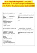 WGU Project Management C722&comma; Unit 7&NewLine;Module 23&comma; 24 Exam Questions and Answers&NewLine;with Verified Solutions &vert; Latest Updated 2026