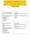 WGU Project Management C722 Unit 6&NewLine;Module 22 quiz Exam Questions and&NewLine;Answers with Verified Solutions &vert; Latest&NewLine;Updated 2026
