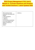 WGU Project Management C722&comma; Unit 6&comma;&NewLine;Module 21&comma; 22 Exam Questions and Answers&NewLine;with Verified Solutions &vert; Latest Updated 2026